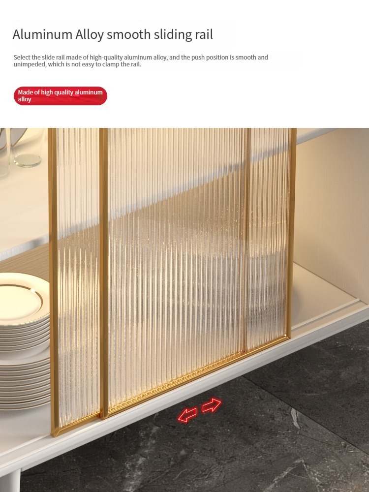 [Pre-order] Modern Home Wall-mounted Sideboard Light luxury, Simple and Stylish Storage Cabinet, Kitchen Cabinet, Dish Cabinet, Dining Room Glass Cabinet.-Smart-Living