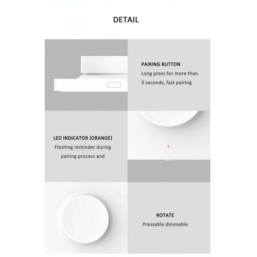 Yeelight Bluetooth Dimmer Transmitter for Smart LED Ceiling Light (Wireless Version) -2nd* -YeeL-Smart-Living