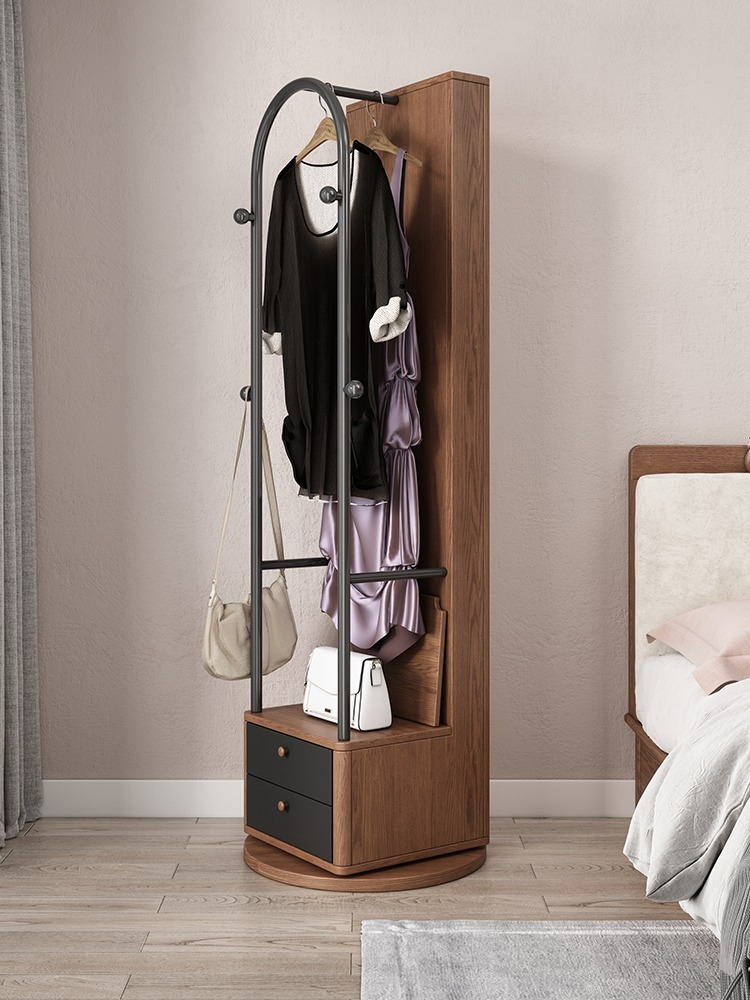Nordic rotating dressing mirror cabinet Modern minimalist household full body mirror Floor mounted mirror Clothes rack storage cabinet Fitting mirror-Smart-Living