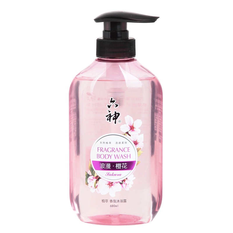 Liushen Romantic Cherry Blossom Body Shower Gel 680ml六神浪漫樱花香氛沐浴乳680ml-Smart-Living