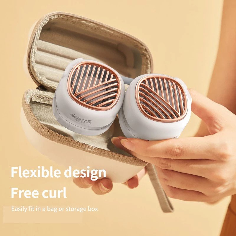 Deerma GB100 Mini Bladeless Neck Fan USB Rechargeable Portable Fan Air Cooler-Smart-Living