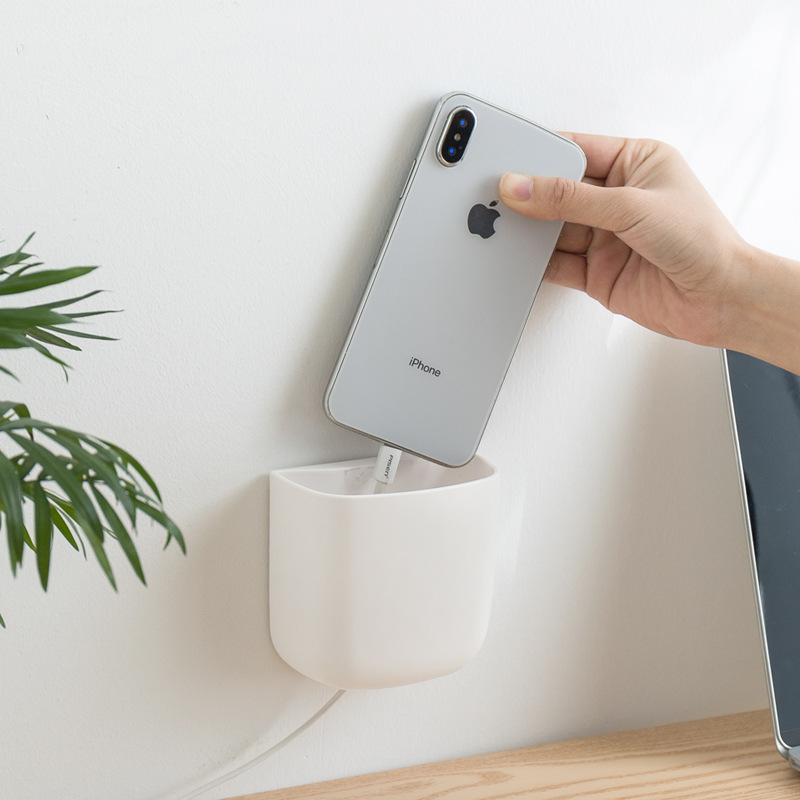 Smart-living Wall Mounted Remote Control/smartphone Storage Box organizer with hole for phone port charging -A0318 -NC-Smart-Living