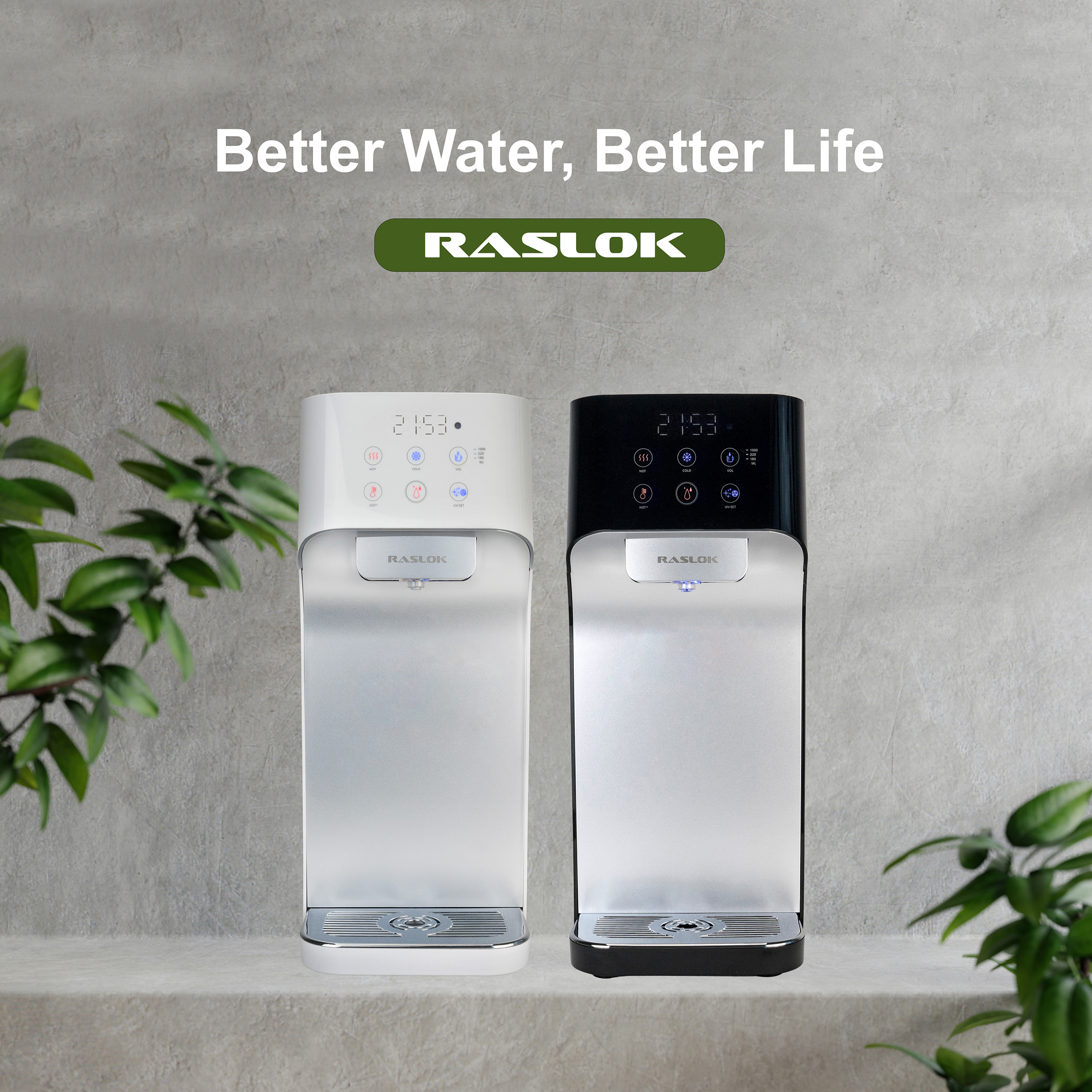 RASLOK Water Purifier with UV Sterilisation | Water Dispenser with Filters HCM-T1-Smart-Living