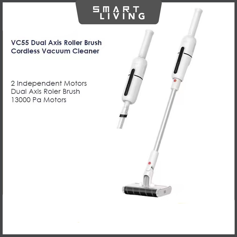 Deerma VC55 Dual Axis Roller Brush Cordless Vacuum Cleaner with 13000Pa Powerful Suction-Smart-Living