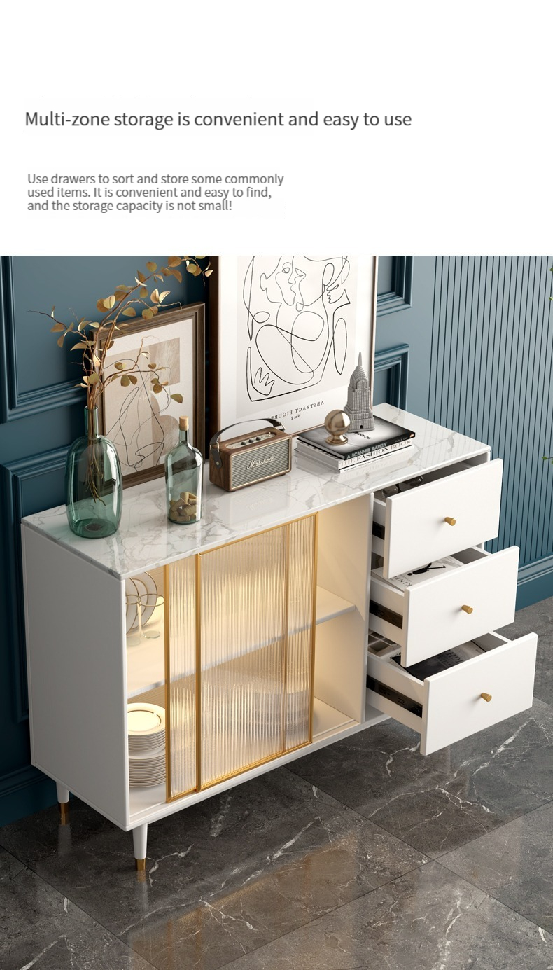 Modern Home Wall-mounted Sideboard Light luxury, Simple and Stylish Storage Cabinet, Kitchen Cabinet, Dish Cabinet, Dining Room Glass Cabinet.-Smart-Living