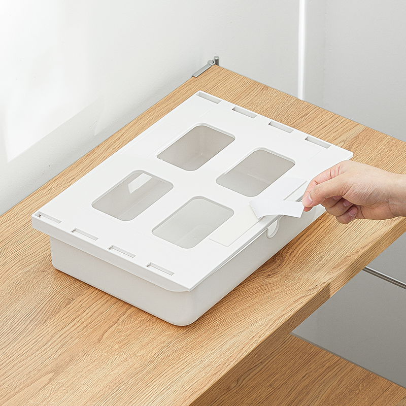 Smart-living hidden home large multi-function adhesive desk stationary storage box holder organizer drawer -A0441-L -NC-Smart-Living