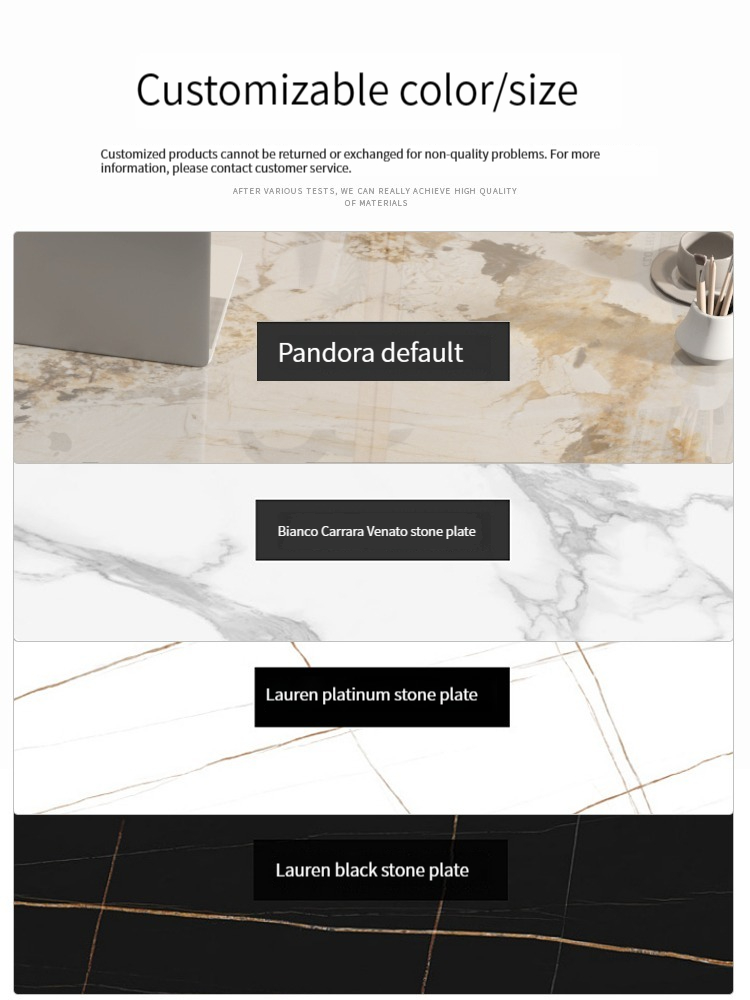 [Pre-order]  Light luxury granite desk, modern and simple desktop computer table and chair set with office desk and home study writing desk.-Smart-Living