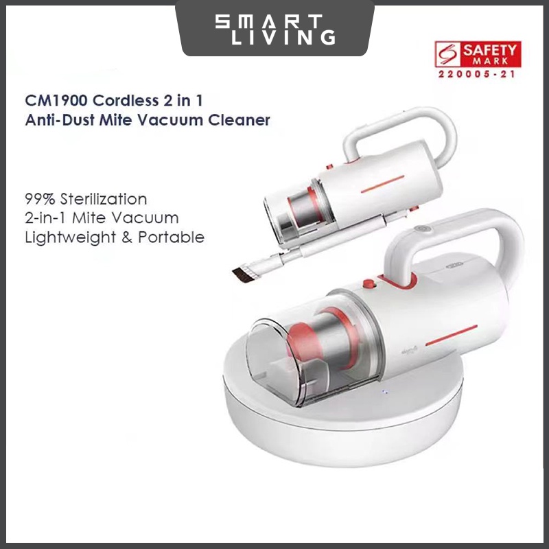 Deerma CM1900 2 in 1 Cordless Anti-Dust Mite Vacuum Cleaner UV Handheld Mite Remover-Smart-Living