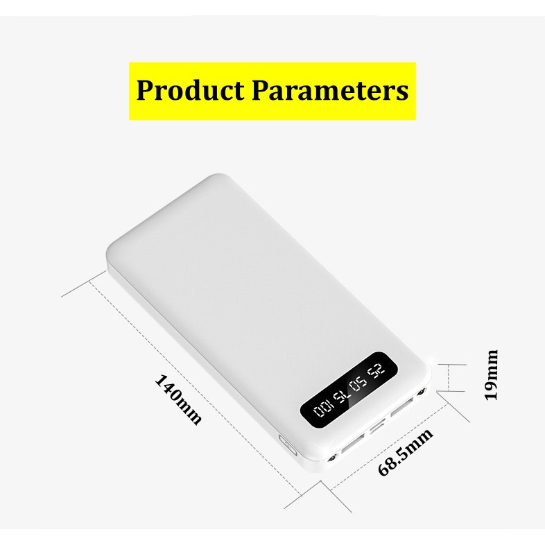 ISKY Power Bank 10000 mAh / 20000 mAh with 3 Cable Portable LED Display-Smart-Living