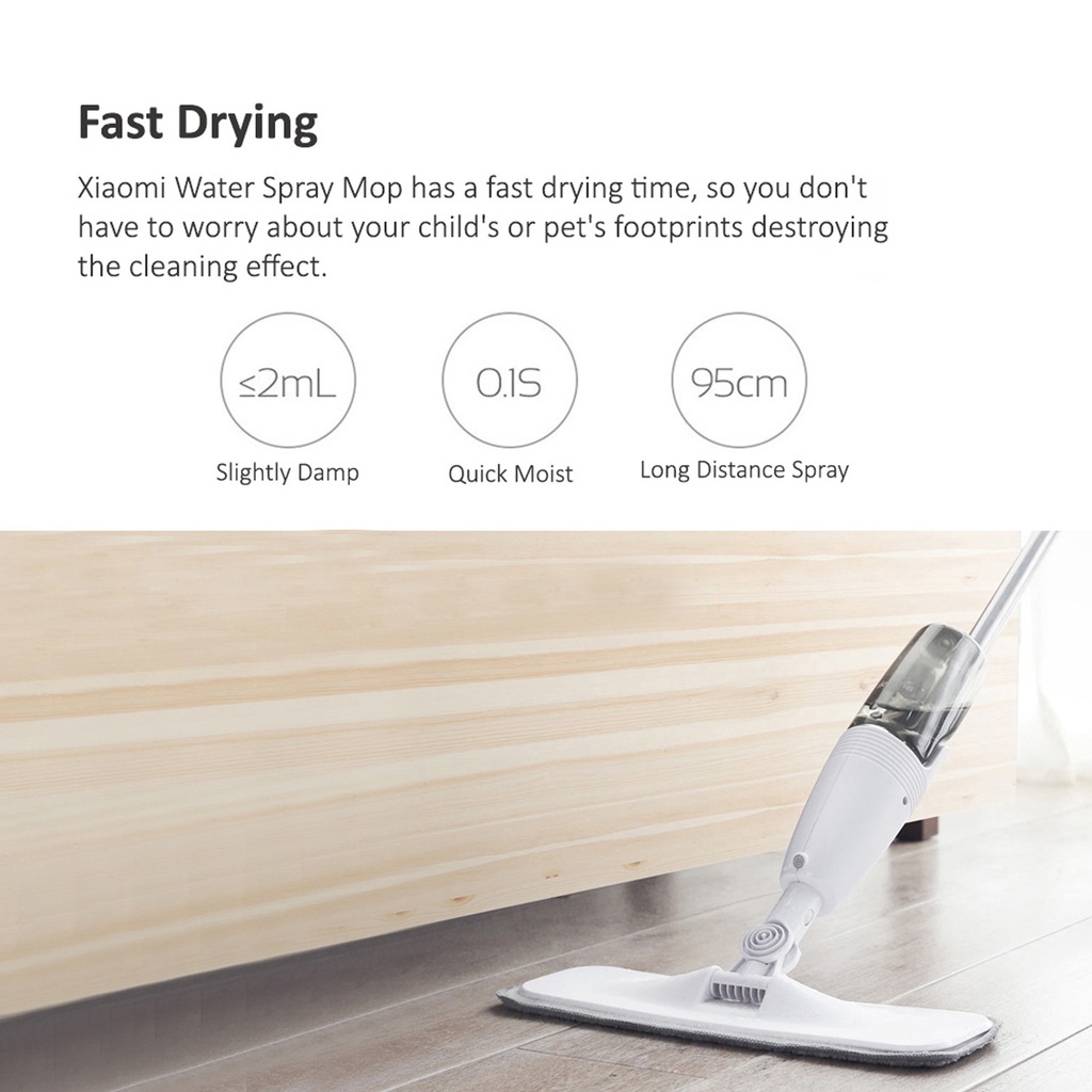 Deerma TB500 Water Spray Mop Carbon Fiber Dust Collector 360° Rotating 350ml Tank Waxing Mop-Smart-Living