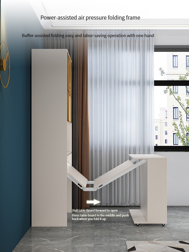 【Showroom】Light luxury corner bookshelf with glass door, student study desk, bookshelf, integrated desk, bookshelf, bedroom, household use-Smart-Living