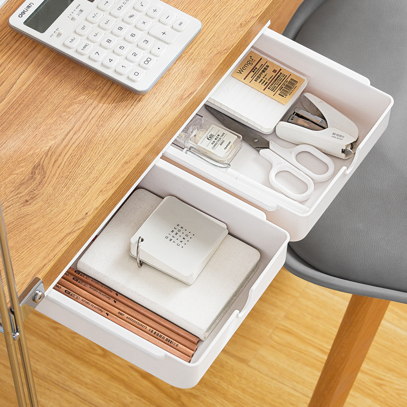 Smart-living small hidden home adhesive stationary storage box organizer drawer -A0441 -NC-Smart-Living