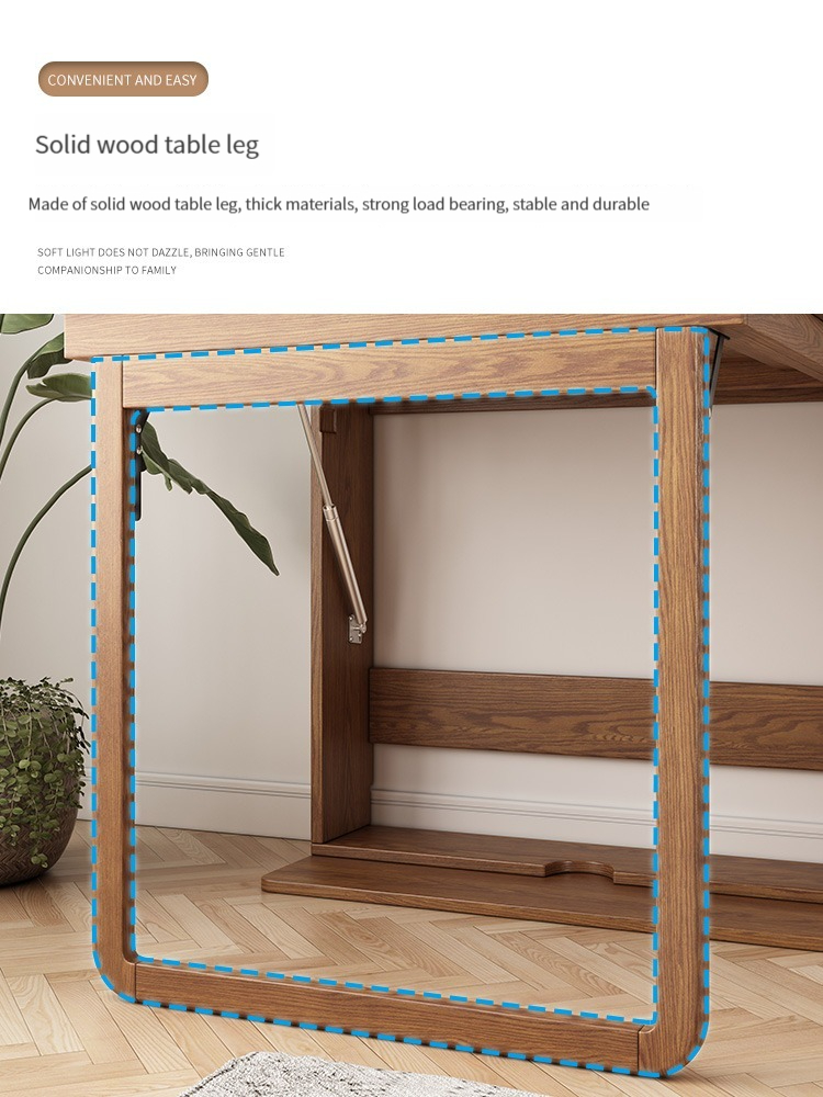 [Pre-order]  Nordic Foldable Dining Table and Chairs combination (Walnut/ Natural Wood) with Rack