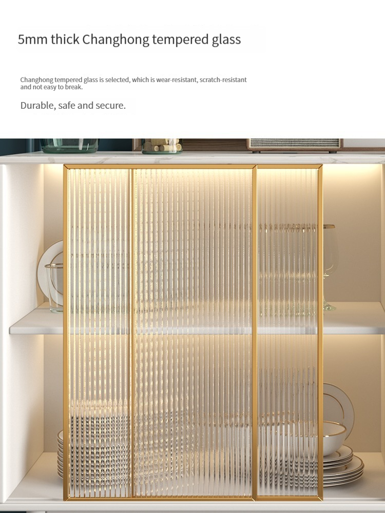 [Pre-order] Modern Home Wall-mounted Sideboard Light luxury, Simple and Stylish Storage Cabinet, Kitchen Cabinet, Dish Cabinet, Dining Room Glass Cabinet.-Smart-Living