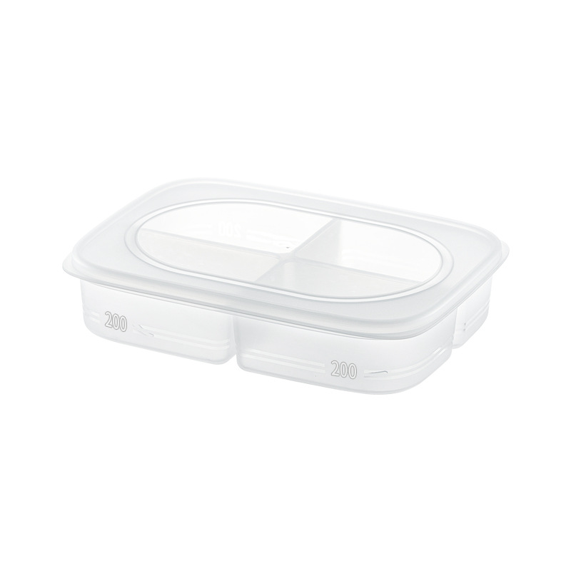 Smart-living transparent 4 compartment kitchen fridge food preservation storage box with lid -A0534 -NC-Smart-Living