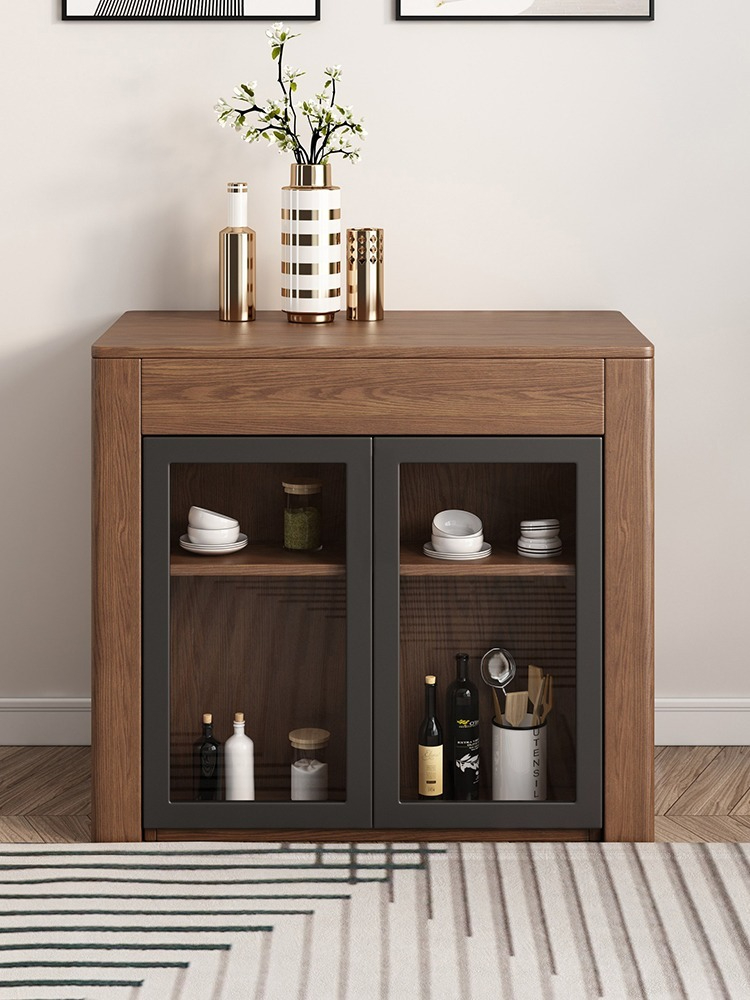 Nordic small unit expandable dining table and chair combination, modern and simple folding storage, dining edge cabinet, dining table, integrated household-Smart-Living