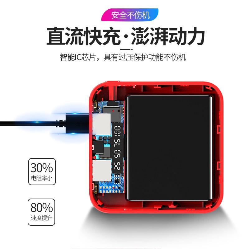 Isky 10000mAh Mini Power Bank Fast Charging Mirror Screen-Smart-Living