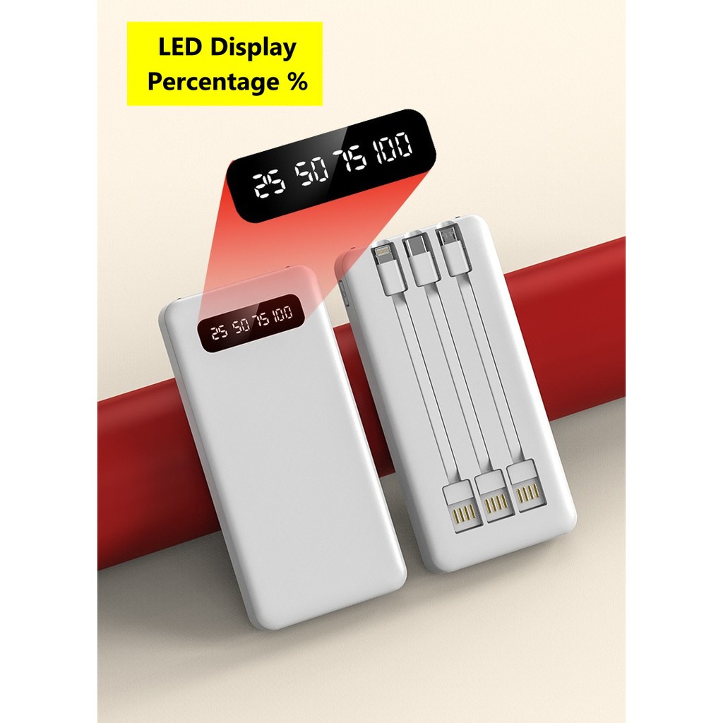 ISKY Power Bank 10000 mAh / 20000 mAh with 3 Cable Portable LED Display-Smart-Living