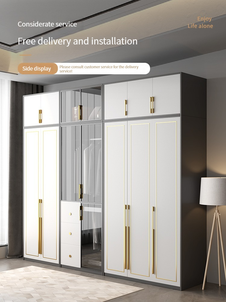 Light Luxury Wardrobe, Simple and Modern, Small Household Economic Bedroom Assembly, Storage Cabinet with Two or Three Doors, Customizable Wardrobe.-Smart-Living