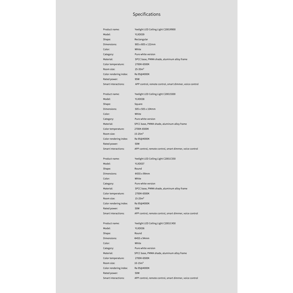 YEELIGHT CEILING LIGHT C2001C550 -2nd* -YeeL-Smart-Living