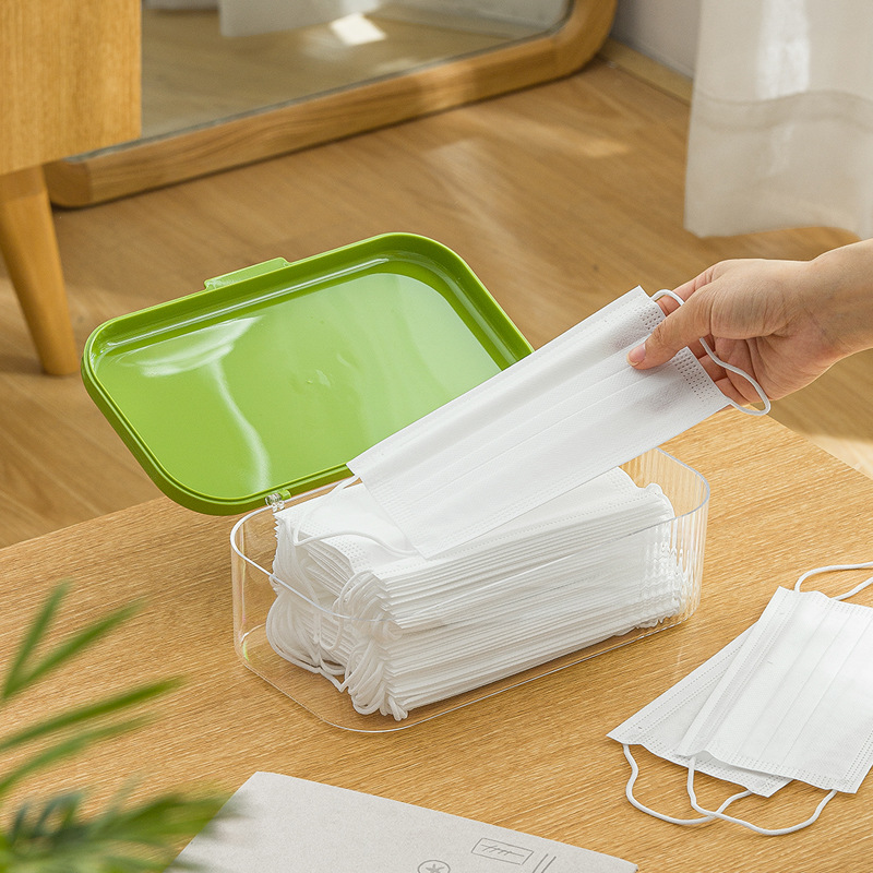 Smart-living home transparent dust-proof flip-cover mask storage box/organizer -A0570 -NC-Smart-Living