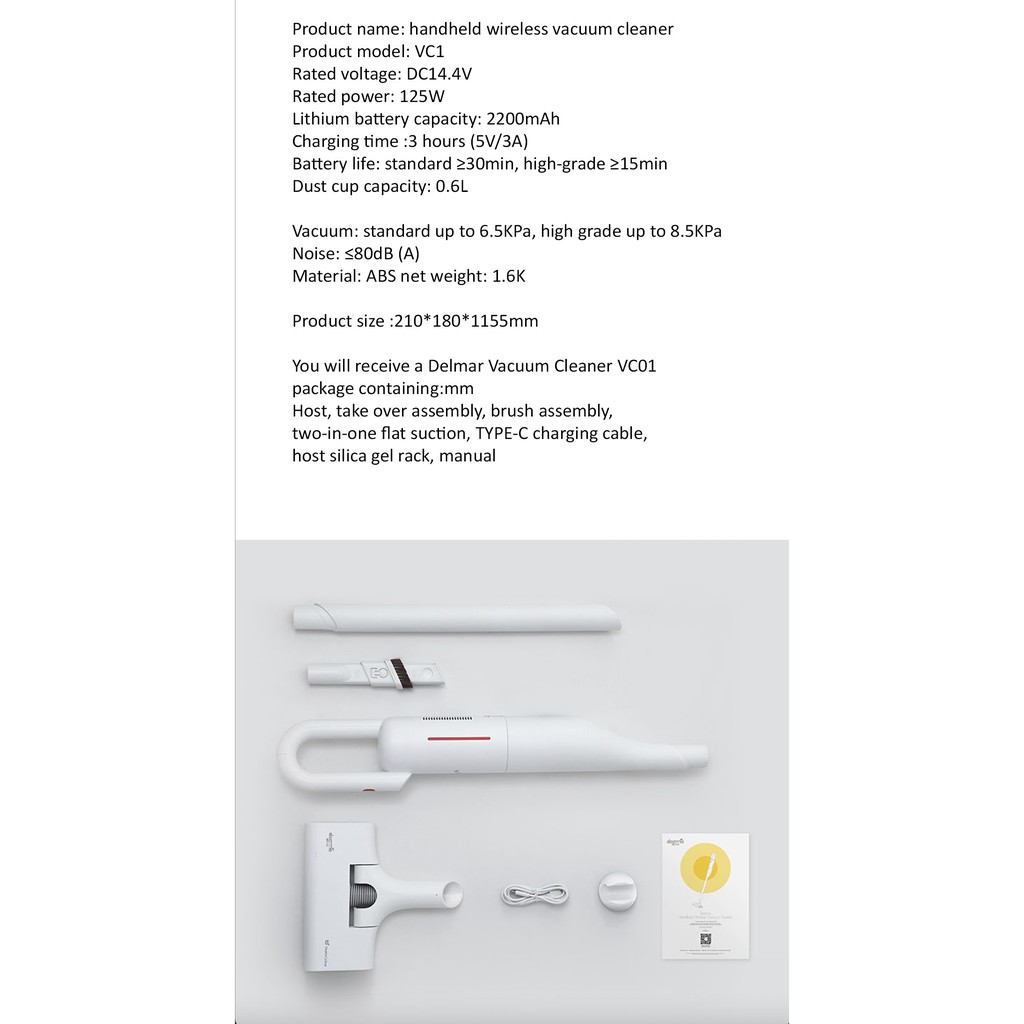 Deerma VC01/VC01 Max Lightweight Cordless Stick Handheld Vacuum Cleaner 8500Pa /1200Pa Powerful Suction 100W-Smart-Living