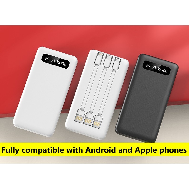 ISKY Power Bank 10000 mAh / 20000 mAh with 3 Cable Portable LED Display-Smart-Living