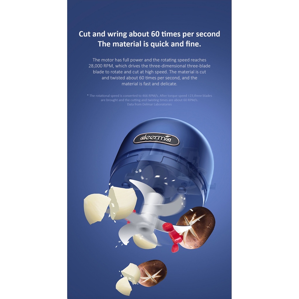 Deerma JS100/JS200 Electric Garlic Grinder Food Processer Cordless Food Chopper-Smart-Living