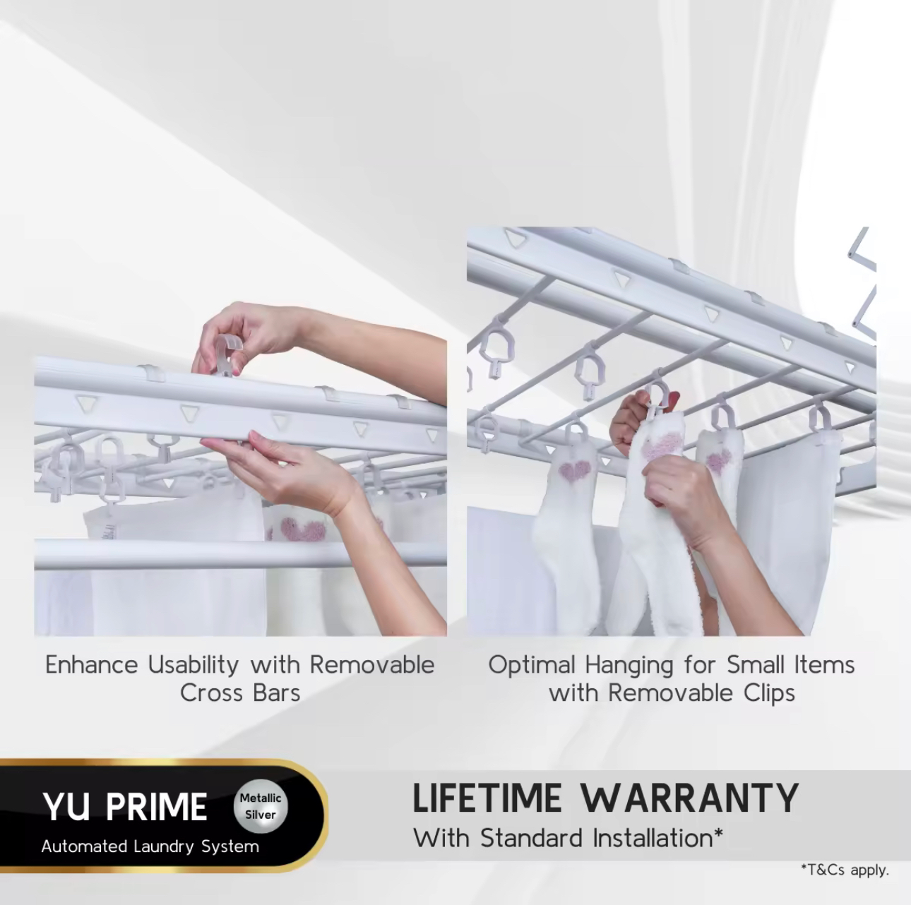 YU HOME Smart Laundry Rack (Model: PRIME), Singapore Leading Brand with German Technology, FREE Installation & Lifetime Warranty-Smart-Living