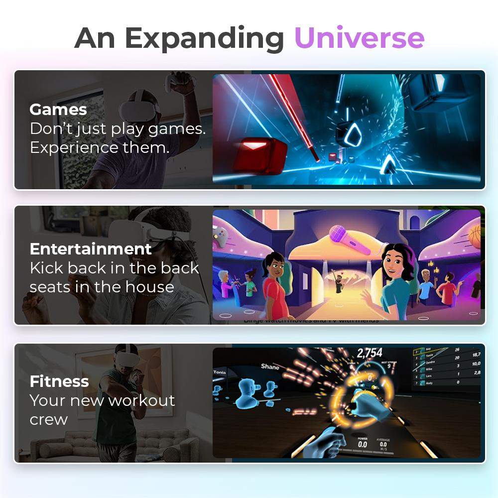 Meta Quest 2 / Oculus Quest 2 VR Advanced All In One Virtual Reality Headset Complete Set (128GB/ 256GB)-Smart-Living