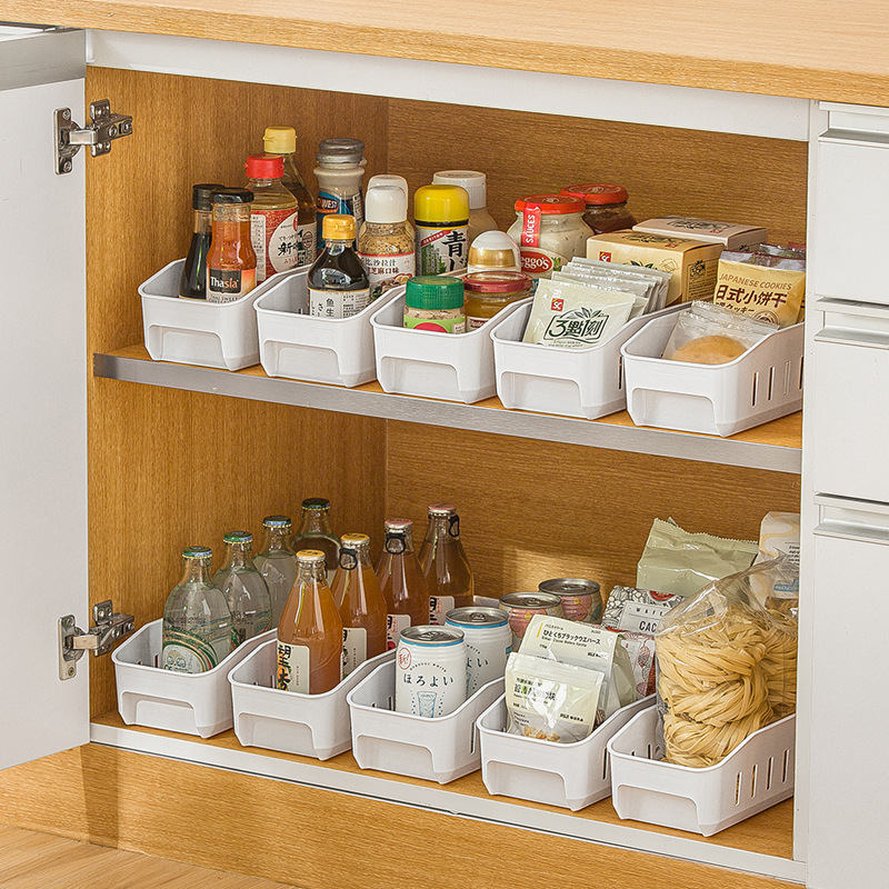 Smart-living drawer-type removable partition coverless household kitchen food cabinet shelf storage box -A0481-GA -NC-Smart-Living