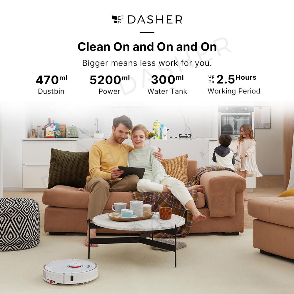 Roborock S7 Robot Vacuum Cleaner Sonic Vibration Scrub Stain Black/ White-Smart-Living