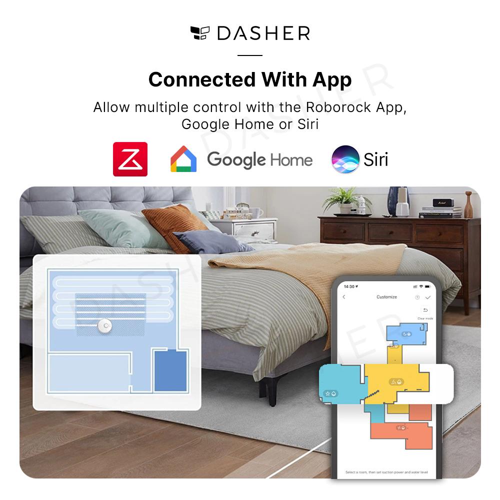 Roborock S7 Robot Vacuum Cleaner Sonic Vibration Scrub Stain Black/ White-Smart-Living