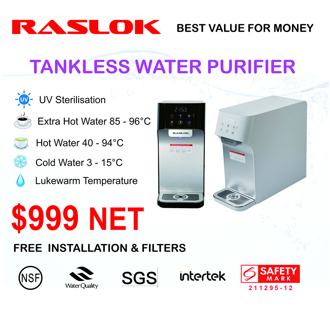 RASLOK Water Purifier with UV Sterilisation | Water Dispenser with Filters HCM-T1-Smart-Living
