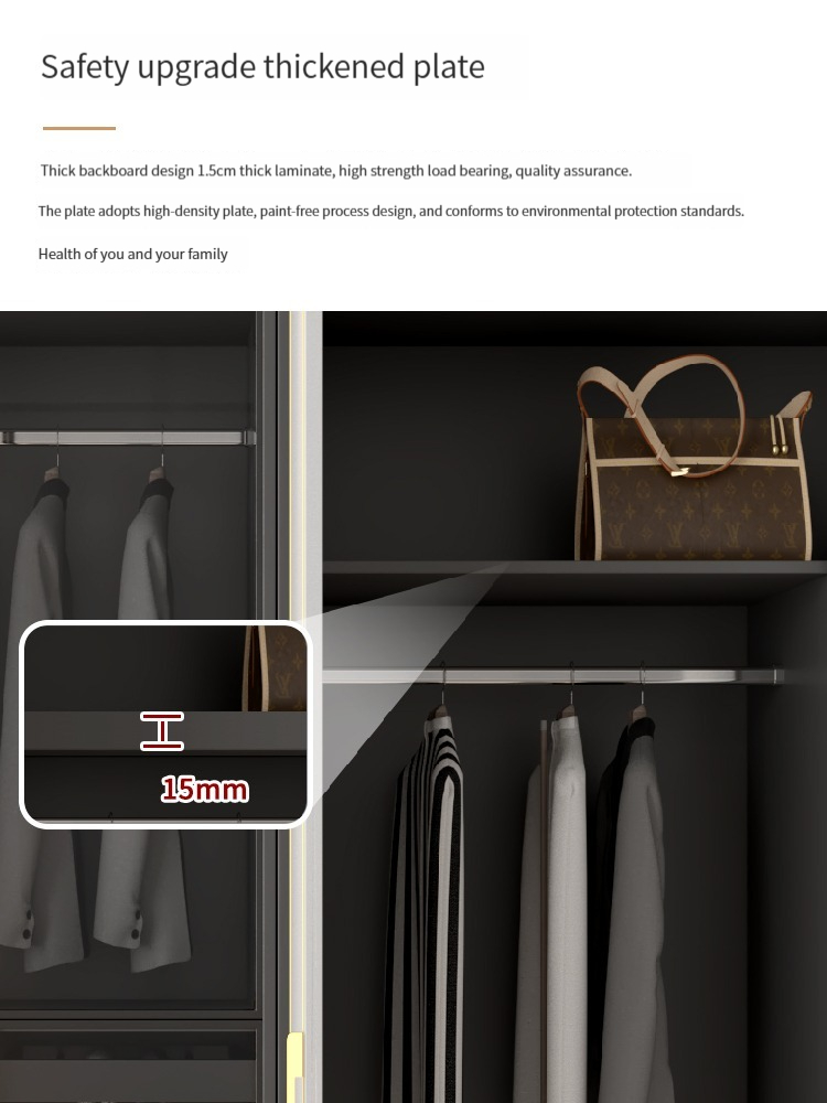 [Pre-order] Black and White 2/3 Doors Wardrobe Combination with Top Cabinet and Glass Display Door in Affordable Luxury-Smart-Living