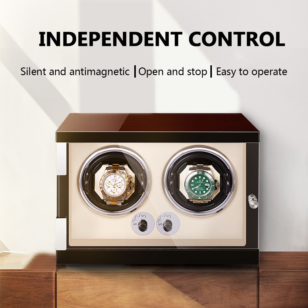 Luxury 2+0 4+0 6+0 Automatic Luxury Watch Winders Rotator with AC Power LED Storage Box-Smart-Living