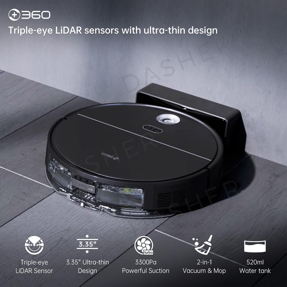 [GLOBAL VERSION] 360 Botslab Robot Vacuum Cleaner S10 2 in 1 Function Vacuuming & Mopping-Smart-Living