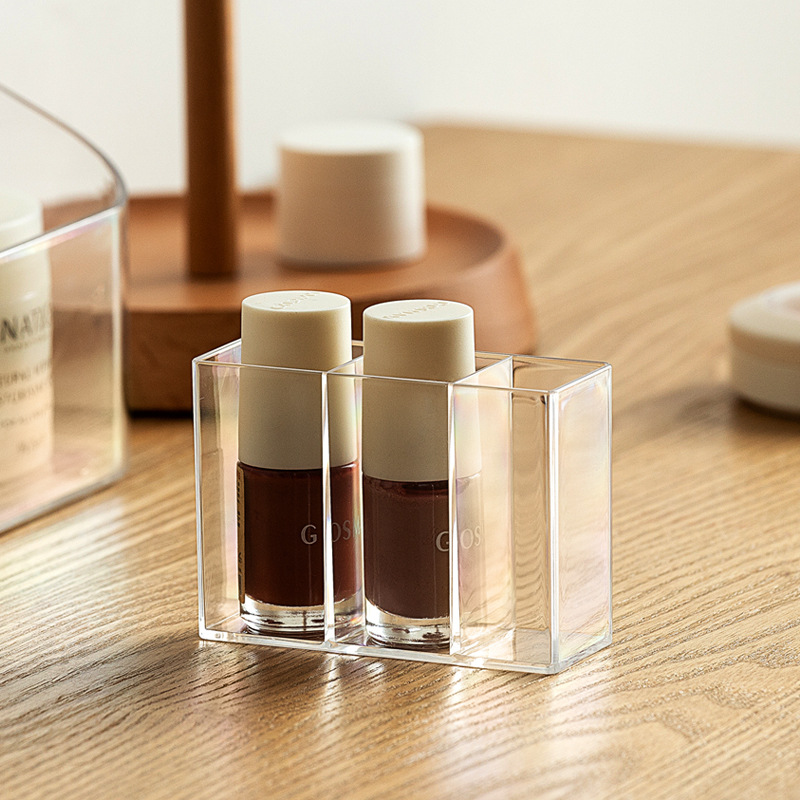 Smart-living transparent compartment cosmetic makeup desk shelf storage box/desk organizer -A0395 -4th** -NC-Smart-Living