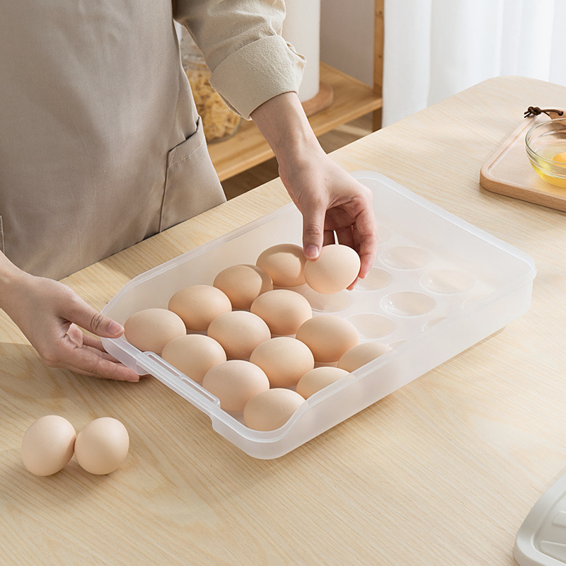 Smart-living Kitchen refrigerator single-layer 24-grid egg compartment tray food storage box with cover -A0294 -NC-Smart-Living