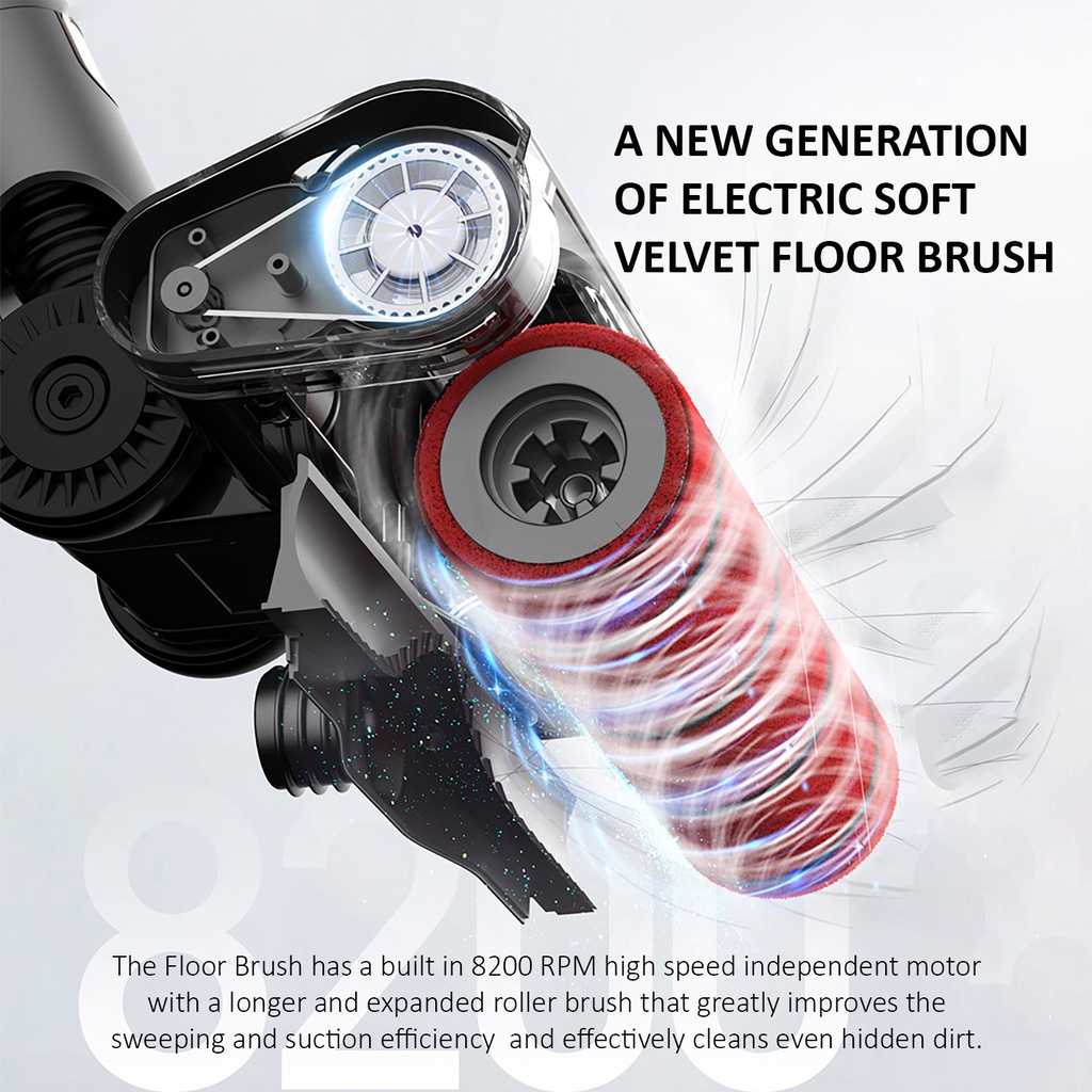 Deerma VC80 Cordless Stick Handheld Vacuum Cleaner 25Kpa Powerful Suction Smart Screen Display 55mLongBatteryLife-Smart-Living