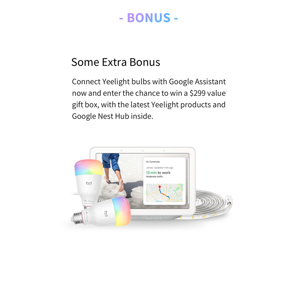 Yeelight Smart LED Bulb M2 (Multicolor) (only work together with google nest products) -2nd* -YeeL-Smart-Living