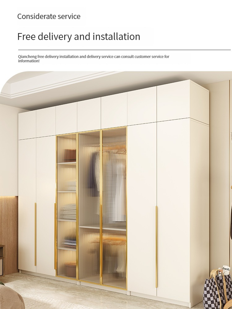 Nordic solid wood wardrobe bedroom household modern simple single door to top net red wardrobe small apartment four-six door wardrobe.-Smart-Living