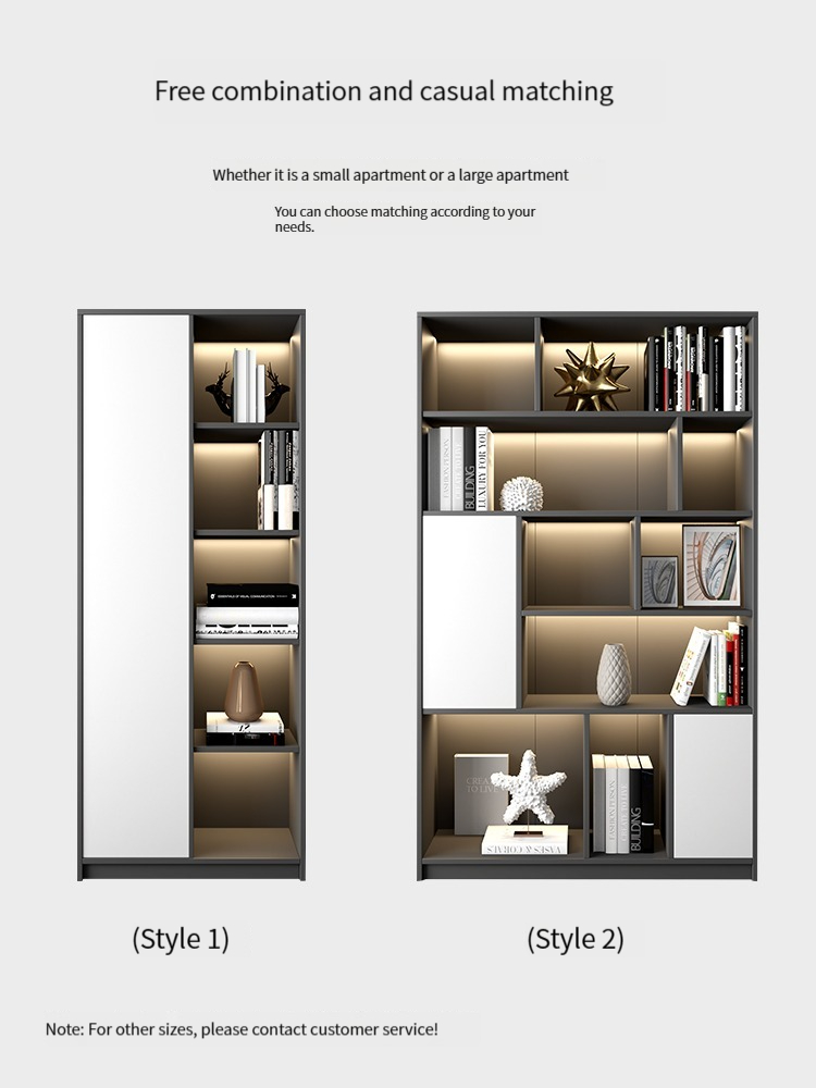 【Showroom】Display bookshelf living room storage rack floor-standing household bookcase wall-mounted storage cabinet modern and simple storage cabinet rack.-Smart-Living