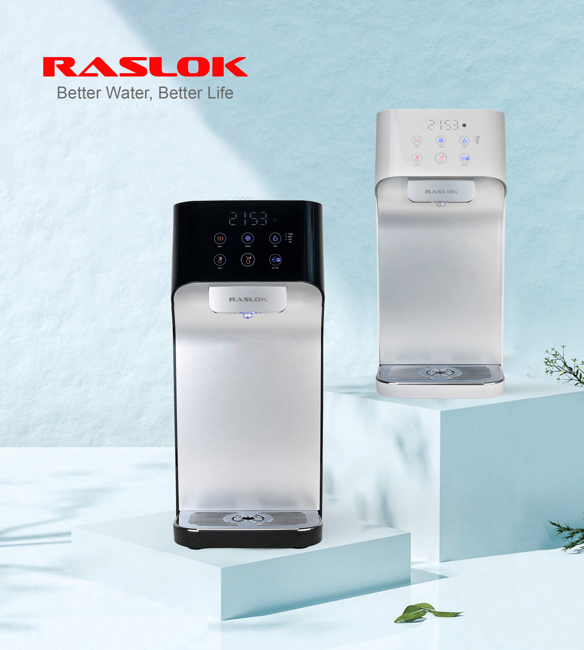 RASLOK Water Purifier with UV Sterilisation | Water Dispenser with Filters HCM-T1-Smart-Living