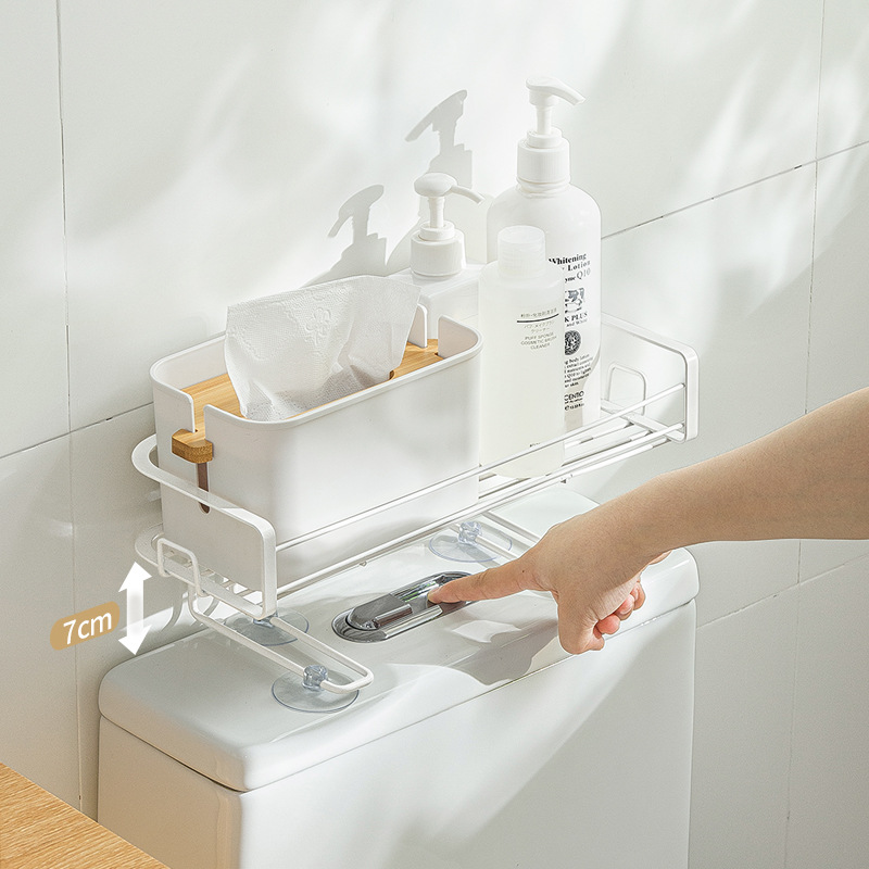 Smart-living household iron kitchen bathroom table top suction cup stand storage rack organizer -A0463 -NC-Smart-Living