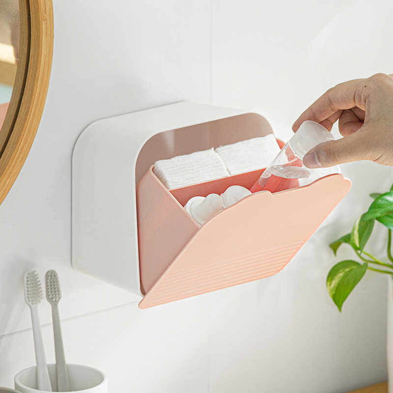 Smart-living Wall-Mounted Home/Bathroom Napkin/Tissue/Q-Tip Flip cover Storage Box -A0452 -NC-Smart-Living
