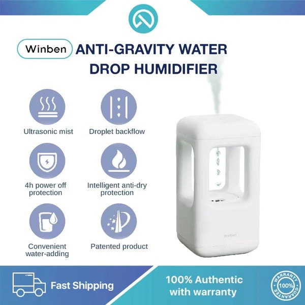 Winben Anti Gravity Water Drop Air Humidifier with LED Ambiance Backlight-Smart-Living