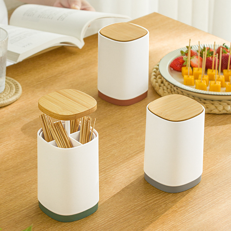Smart-living home restaurant hotel kitchen top push type dinner living room toothpick jar holder -A0448 -NC-Smart-Living