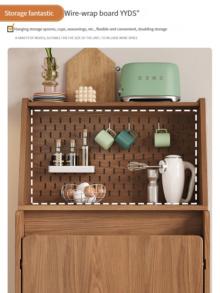 [Pre-order]  Nordic solid wood small unit foldable dining table dining edge cabinet integrated telescopic household rectangular table-Smart-Living