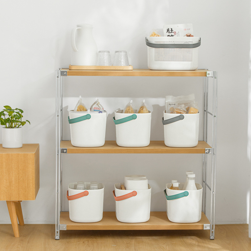 Smart-living Simple Portable Drainable Multi purpose Kitchen Bathroom Storage Basket Organizer with handle -A0454-GA -NC-Smart-Living